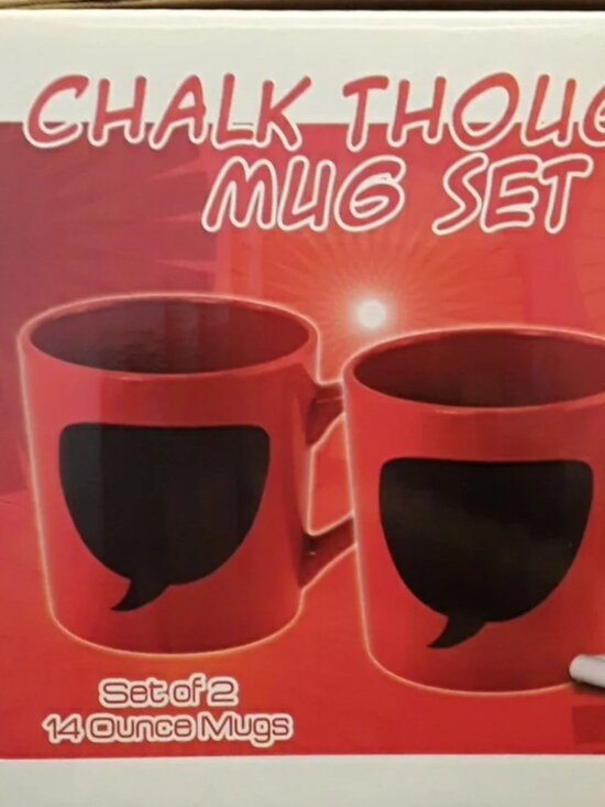 The Unbranded Brand Other - Chalk Thought Mug Set 14 oz mugs NWT